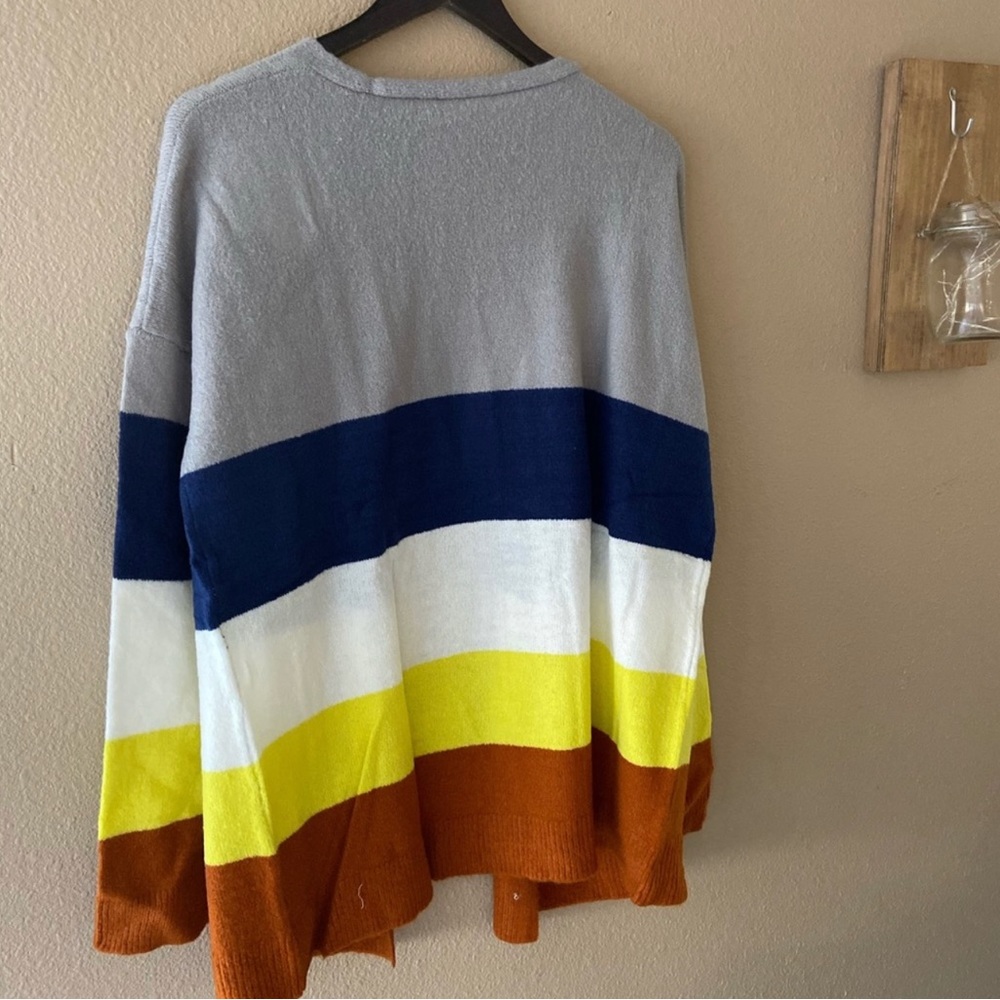 Color block open front lightweight cardigan - Picture 3 of 3
